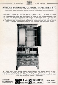 Antiikkihuonekaluja, mattoja, kuvakudoksia jne., 1921 tekijältä Unbekannt