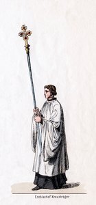 Arkkipiispan kantolaukku, pukusuunnittelu Shakespearen näytelmään, Henrik VIII, 1800-luku tekijältä Unbekannt
