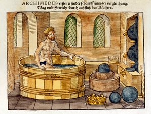 Archimedes kylvyssä, 1547 tekijältä Unbekannt