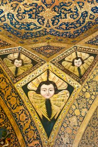Armenian apostolinen kirkko; katto maalaus; kasvot siivet; kerubit ja serafit; Vankin katedraali; Jolfa tai New Julfa; Isfahan; Iran; Aasia tekijältä Unbekannt