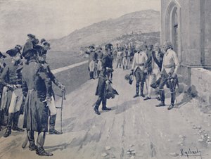 Järjestetään Massénasin antautuminen Corniglianossa, lähellä Genoaa, 1896 tekijältä Unbekannt