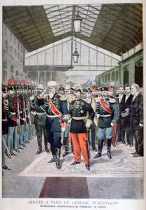 Venäjän Ranskan-suurlähettilään kenraali Tchertkoff Chertkovin saapuminen Pariisiin, 1895 tekijältä Unbekannt