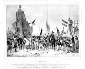 Rouenin, Elbeutin ja Le Havren patrioottien saapuminen Pariisiin, 30. heinäkuuta 1830 tekijältä Unbekannt