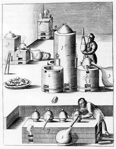 Athanor tai Slow Harry, itsesyöttävä uuni, joka ylläpitää vakiolämpötilaa, 1683 tekijältä Unbekannt