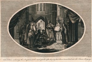 Athelstan määräsi julkaisemaan anglosaksiksi käännetyt kirjoitukset, 930-luku 1793 tekijältä Unbekannt