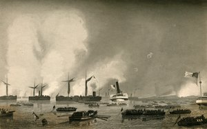 Hyökkäys Roanoke Islandille - Joukkojen maihinnousu, 1878. tekijältä Unbekannt