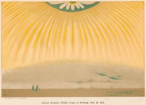 Aurora Borealis eli revontulet havaittu Pohjois-Norjasta, 10. lokakuuta 1868, 1906 tekijältä Unbekannt