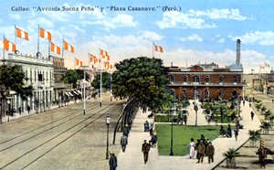 Avenida Saenz Pena ja Plaza Casanave, Callao, Peru, 1900-luku tekijältä Unbekannt