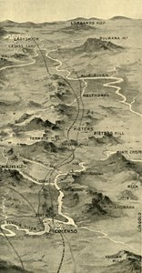 "Balloon Map Illustrating the Battle of Pieters and Relief of Ladysmithin", 1900. tekijältä Unbekannt