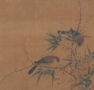 Bambuoksa, marjoja ja lintuja, 1600-luku. tekijältä Unbekannt