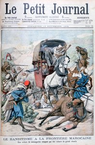Rosvot hyökkäämässä postivaunuun Marokon rajalla, 1904 tekijältä Unbekannt