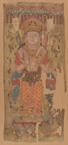 Banner Bodhisattvan, mahdollisesti Mahamayurin kanssa, 9.-10. vuosisadalla. tekijältä Unbekannt