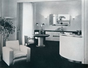Jacques Adnetin suunnittelema ruokasalin baarinurkkaus, v. 1940 tekijältä Unbekannt