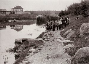 Proomukuljettimet Volgalla, Venäjä, c1895 tekijältä Unbekannt