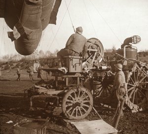 Barrage balloon, Genicourt, Pohjois-Ranska, c1914-c1918 tekijältä Unbekannt