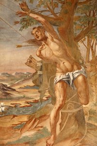 Santa Caterinan basilika, Galatina, Apulia Fresco luostarissa Maalannut BrJoseph of Gravina vuonna 1696, Galatina, Italia tekijältä Unbekannt