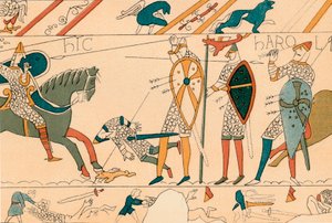 Hastingsin taistelu ja Haroldin kuolema, 1800-luku. tekijältä Unbekannt
