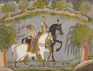Baz Bahadur ja Rupmati, c1720 tekijältä Unbekannt
