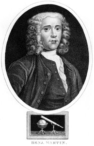 Benjamin Martin, englantilainen matemaatikko ja instrumenttien valmistaja, n. 1730-luku tekijältä Unbekannt