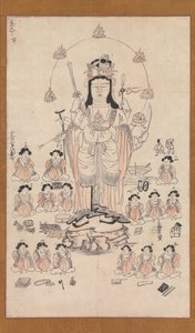 Benzaiten ja viisitoista hoitajaa, 1200-luku. tekijältä Unbekannt
