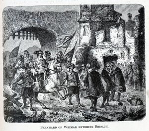Bernhard Weimar saapuu Breisachiin, 1882 tekijältä Unbekannt