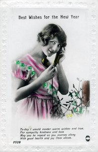 Onnittelut uudelle vuodelle, onnittelukortti, 1920-luku tekijältä Unbekannt