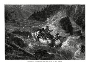 Koivun kuorikanootit pohjoisen punaisella joella, Yhdysvallat, 1877 tekijältä Unbekannt