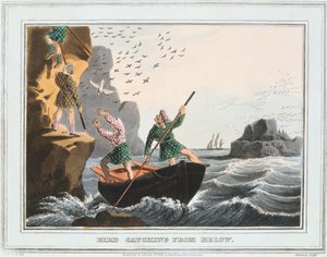 Lintupyyntiä alhaalta, Shetlandinsaarilta, 1813 tekijältä Unbekannt