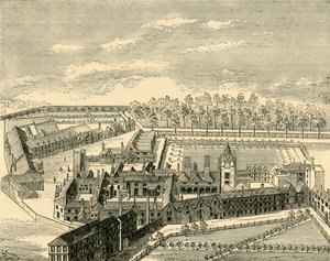 Birds Eye View vanhasta charterhousesta, c1872. tekijältä Unbekannt