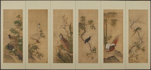 Linnut ja kukat, Edo-kausi, 1700-luku. tekijältä Unbekannt