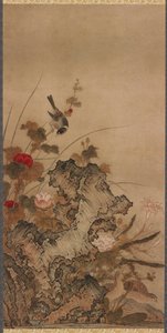 Linnut ja kukat, Edo-kausi, 1700-luku. tekijältä Unbekannt