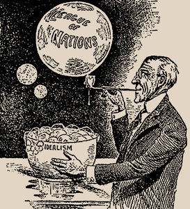 Puhaltaa kuplia. Woodrow Wilson ja Kansainliitto, 1919. tekijältä Unbekannt