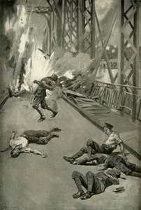 Sillan räjäyttäminen Aisnen poikki Soissonsissa, 1919. tekijältä Unbekannt