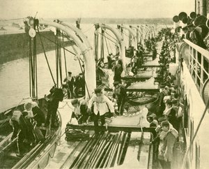 Boat Drill Aboard the Aquitania., c1930. tekijältä Unbekannt