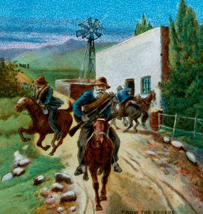 Buurit vetäytymässä maalaistalosta, 1900 tekijältä Unbekannt
