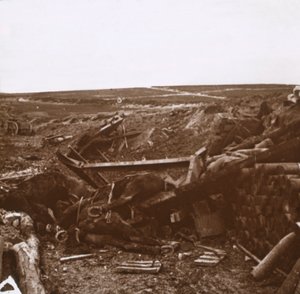 Pommitettu akku, Clery, Ranska, c1914-c1918 tekijältä Unbekannt