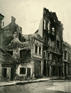 Rakennuksia pommitettiin Belgradissa, Serbiassa, ensimmäinen maailmansota, lokakuu 1915, c1920. tekijältä Unbekannt