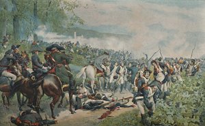 Bonaparte tarkastamassa ranskalaista retriittiä Marengossa, 1800, 1896 tekijältä Unbekannt