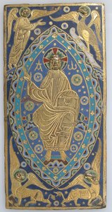 Kirja-kansi Plaque with Christ in Majesty, ranska, n. 1200. tekijältä Unbekannt