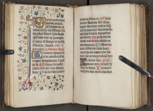 Book of Hours, n. 1450 (muste vellum) tekijältä Unbekannt