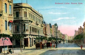 Boulevard Callao, Buenos Aires, Argentiina, 1800-luvun loppu tai 1900-luvun alku tekijältä Unbekannt