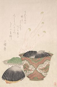 Kulho mustilla kuorilla ja Udo-kasveilla, 1700-1800-luku. tekijältä Unbekannt