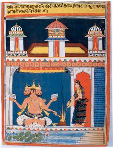 Brahma vastaanottamassa uhrin 1700-luvun jälkeen tekijältä Unbekannt