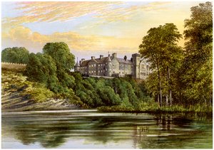 Brechinin linna, Brechin, Angus, Skotlanti, Dalhousien jaarlin koti, vuodelta 1880 tekijältä Unbekannt