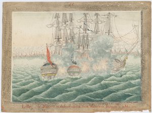 Brig Mercury taistelee kahta turkkilaista laivaa vastaan 14. toukokuuta 1829 1829 tekijältä Unbekannt