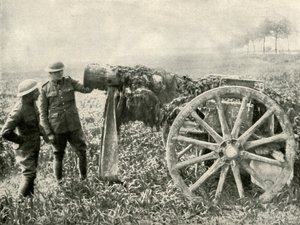 Brittiläinen nukkease kentällä saksalaisten tulen houkuttelemiseksi, 1919. tekijältä Unbekannt