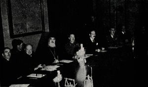 Britannian ja Kreikan ministerit pitävät Ateenassa joulupäivänä 1944, 1945. tekijältä Unbekannt