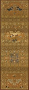 Brokaatti, silkki. Pitkäaikainen paneeli, tuolin päällinen, Qing-dynastia, 1700-luku. tekijältä Unbekannt