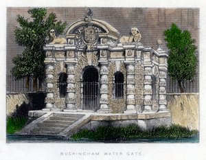 Buckingham Water Gate, Strand, Lontoo, vuosi 1850 tekijältä Unbekannt