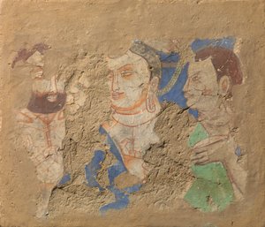 Buddha kahden opetuslapsen kanssa, n. 6-7-luvulla. tekijältä Unbekannt